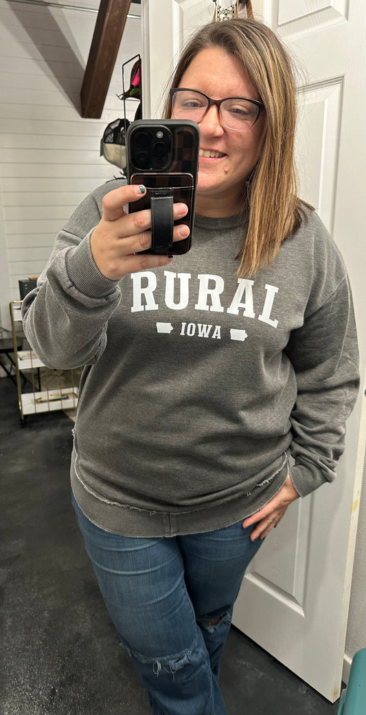 Rural Iowa Vintage Grey Crewneck