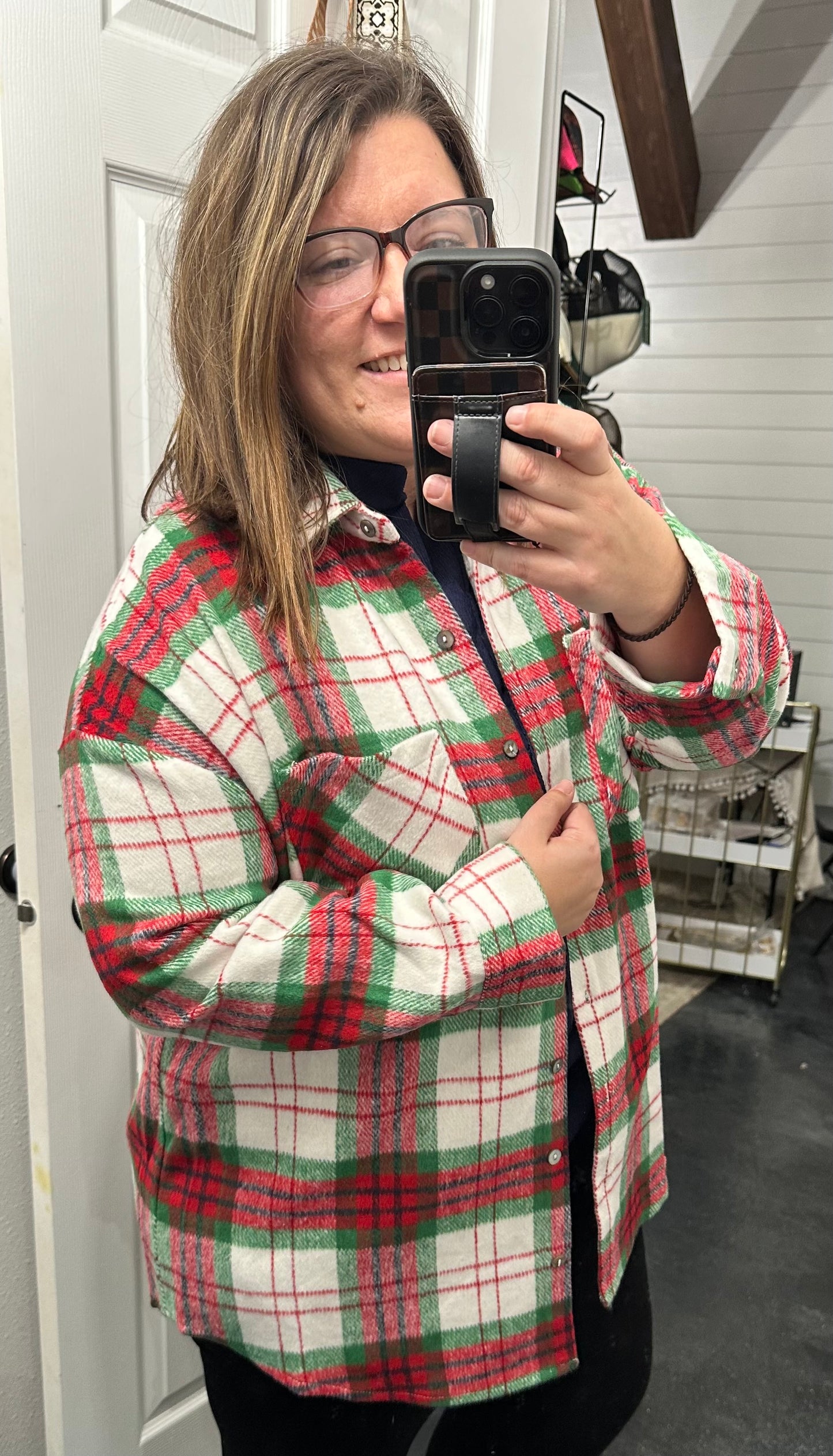 Red & Green Plaid Shacket