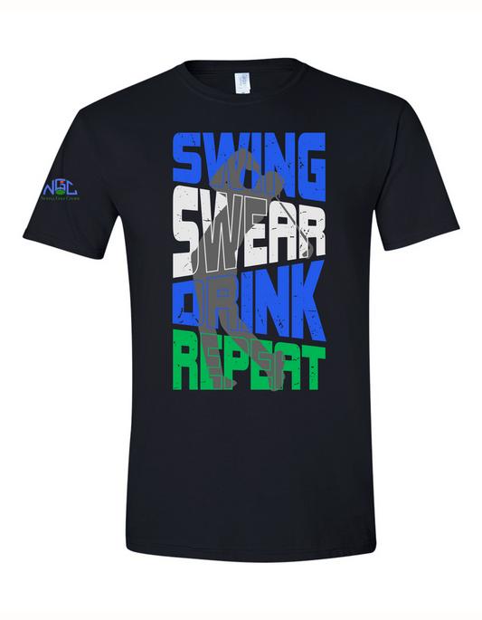 Newell Golf Course  -Swing Swear Drink Repeat Stacked
