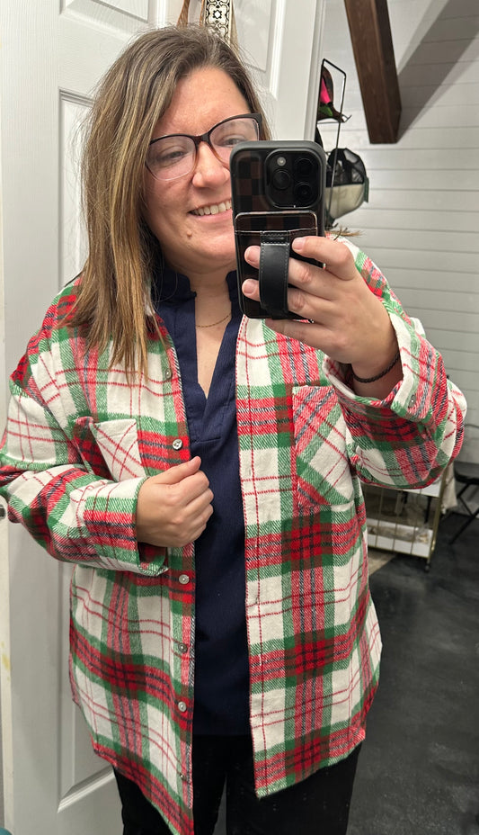 Red & Green Plaid Shacket