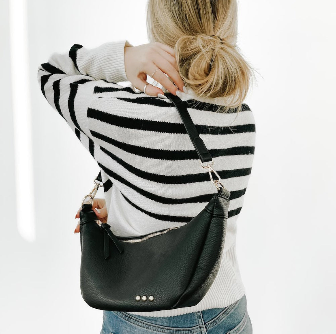 Half Moon Black Crossbody Bag