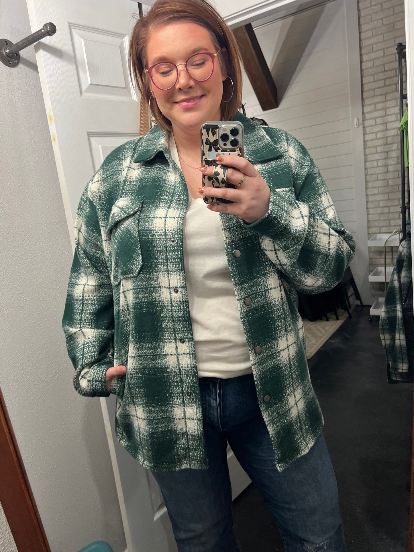 Green Norah Plaid Shacket